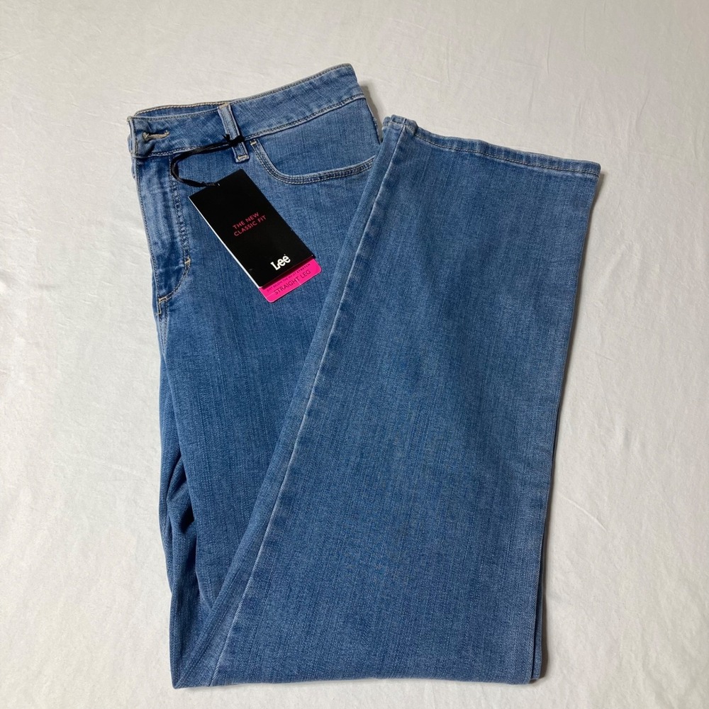New Lee Women's Jeans Just Below The Waist Stretch Straight Leg Size‎ 16M